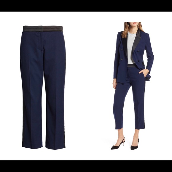 1901 Women’s Tuxedo Stripe Cropped Ankle Pants - Picture 4 of 7